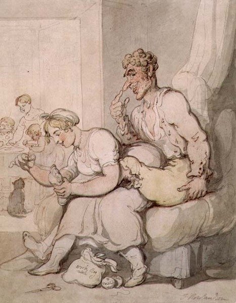 Die Socke stopfen von Thomas Rowlandson