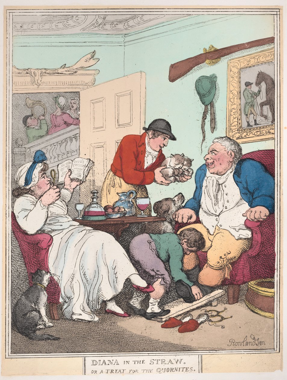 Diana im Stroh oder Ein Leckerbissen für Quornites, 1. Januar 1804 von Thomas Rowlandson