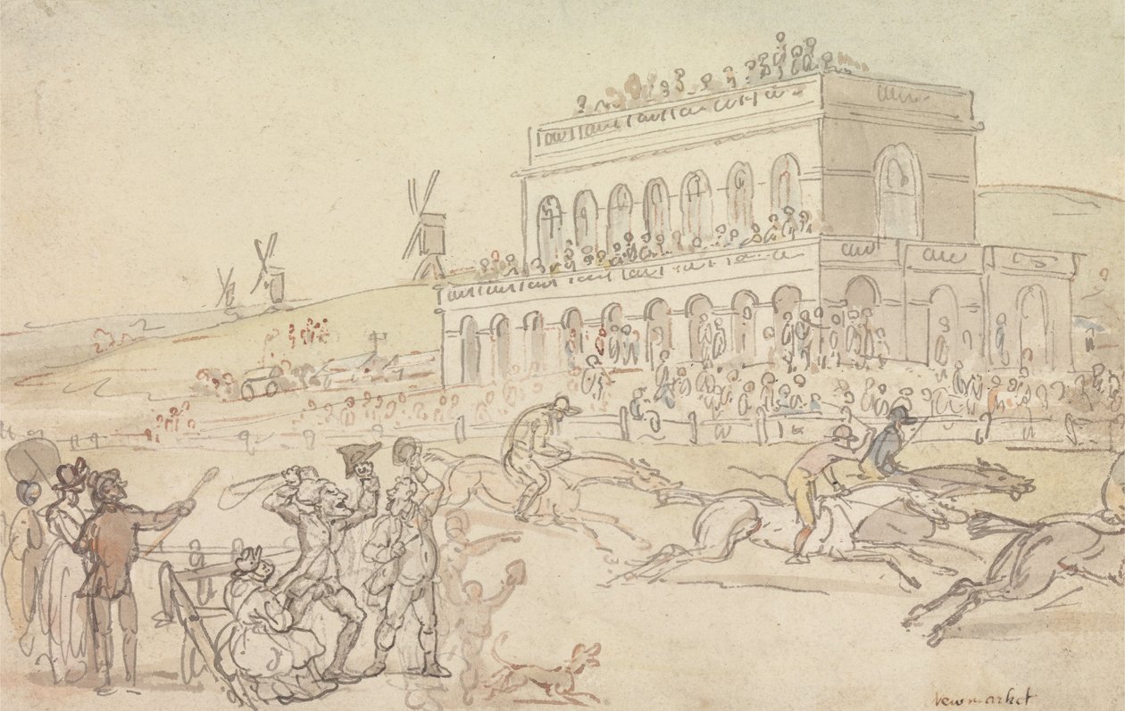 Doktor Syntax verliert sein Geld auf der Rennbahn in York von Thomas Rowlandson