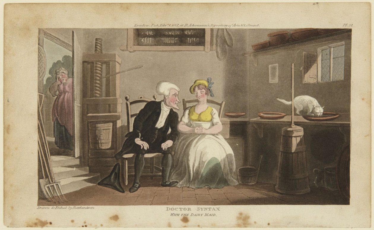 Doktor Syntax mit der Milchmagd von Thomas Rowlandson
