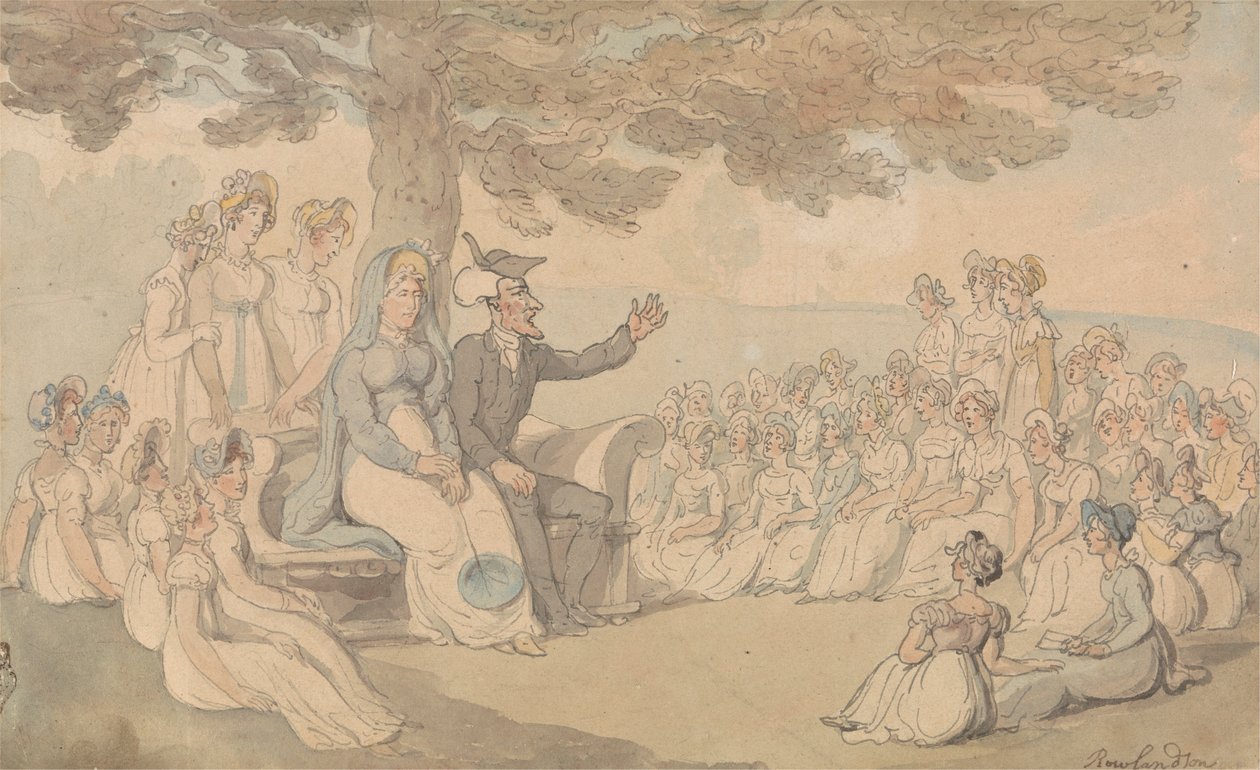 Dr. Syntax besucht eine Mädchenschule von Thomas Rowlandson