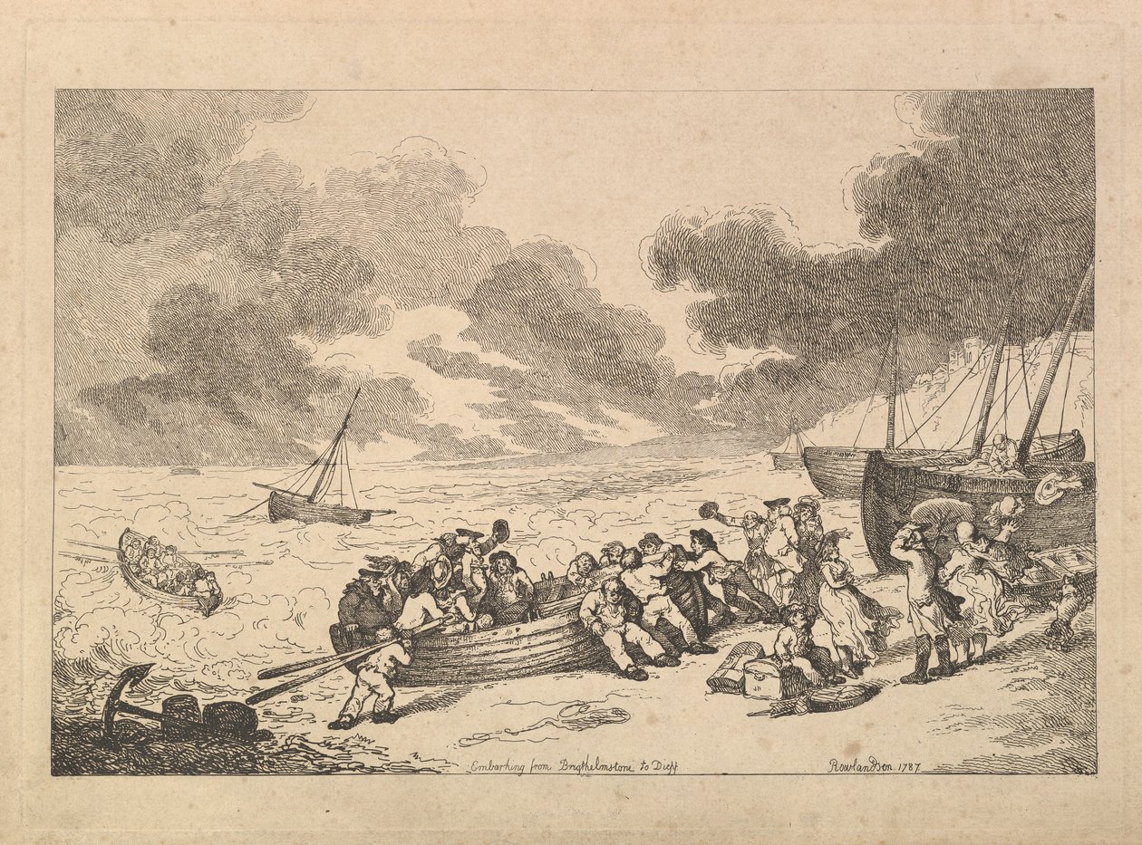 Einschiffung von Brighthelmstone nach Dieppe (aus Imitations of Modern Drawings) von Thomas Rowlandson