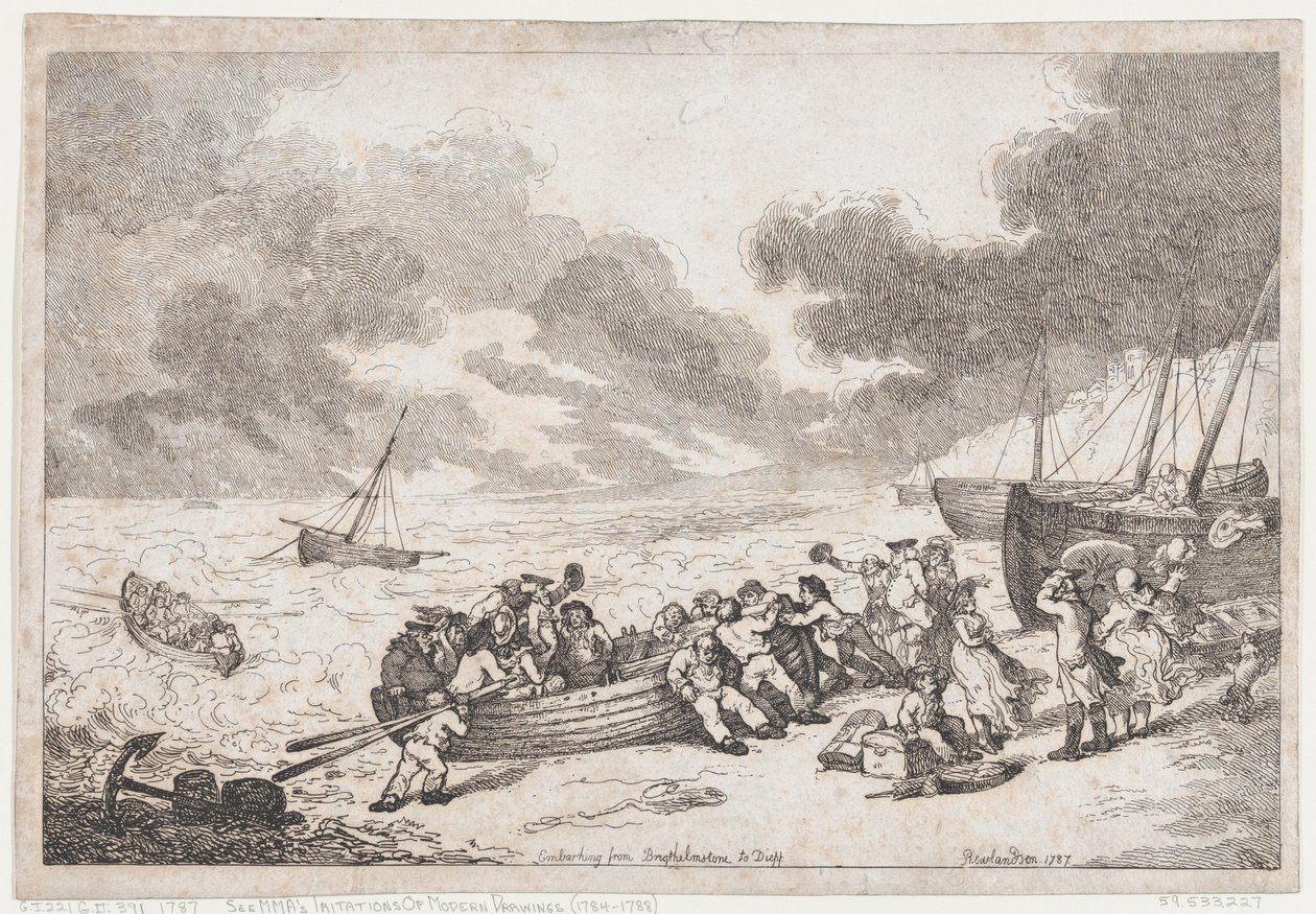 Einschiffung von Brighthelmstone nach Dieppe von Thomas Rowlandson