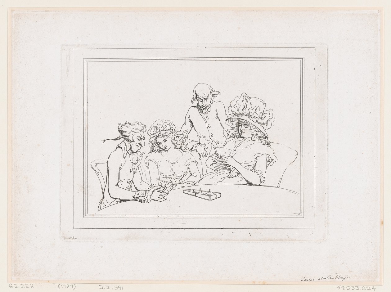 Spiel Cribbage von Thomas Rowlandson