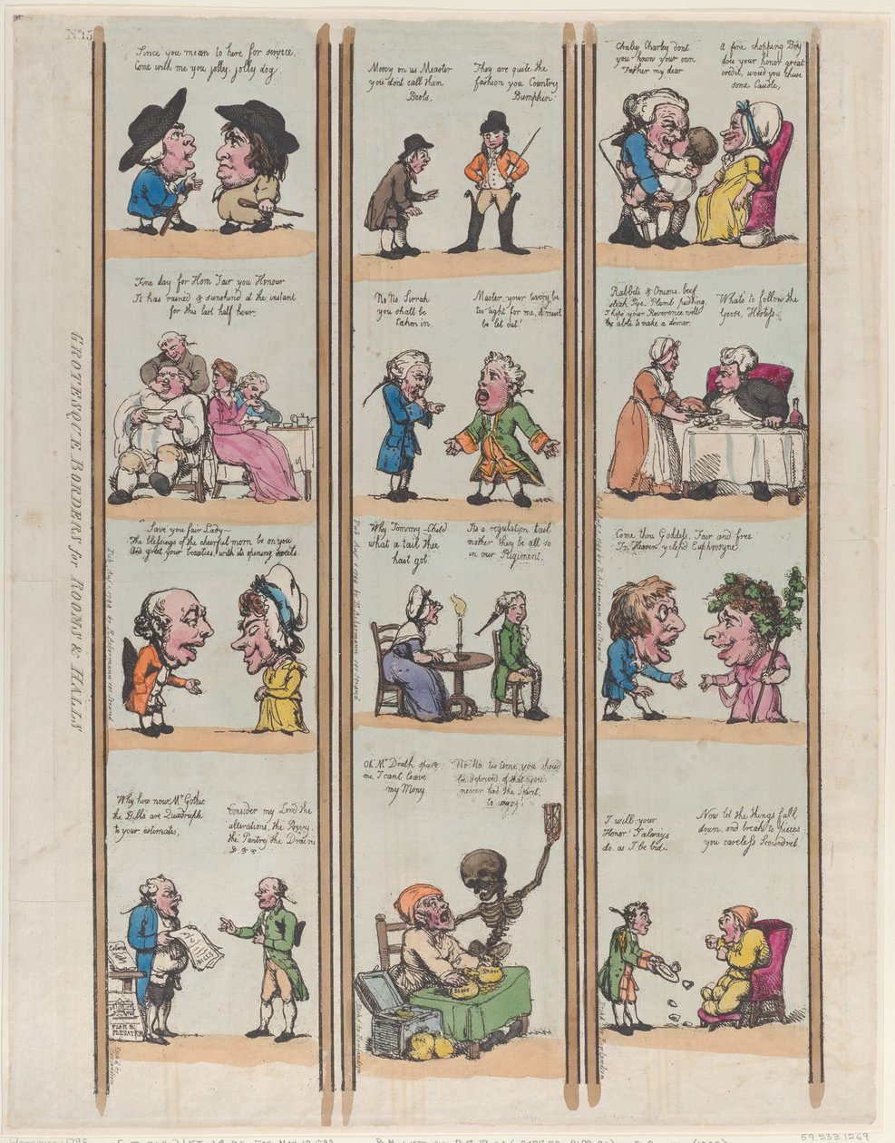 Groteske Ränder für Räume & Hallen, Platte 15, 1799 von Thomas Rowlandson