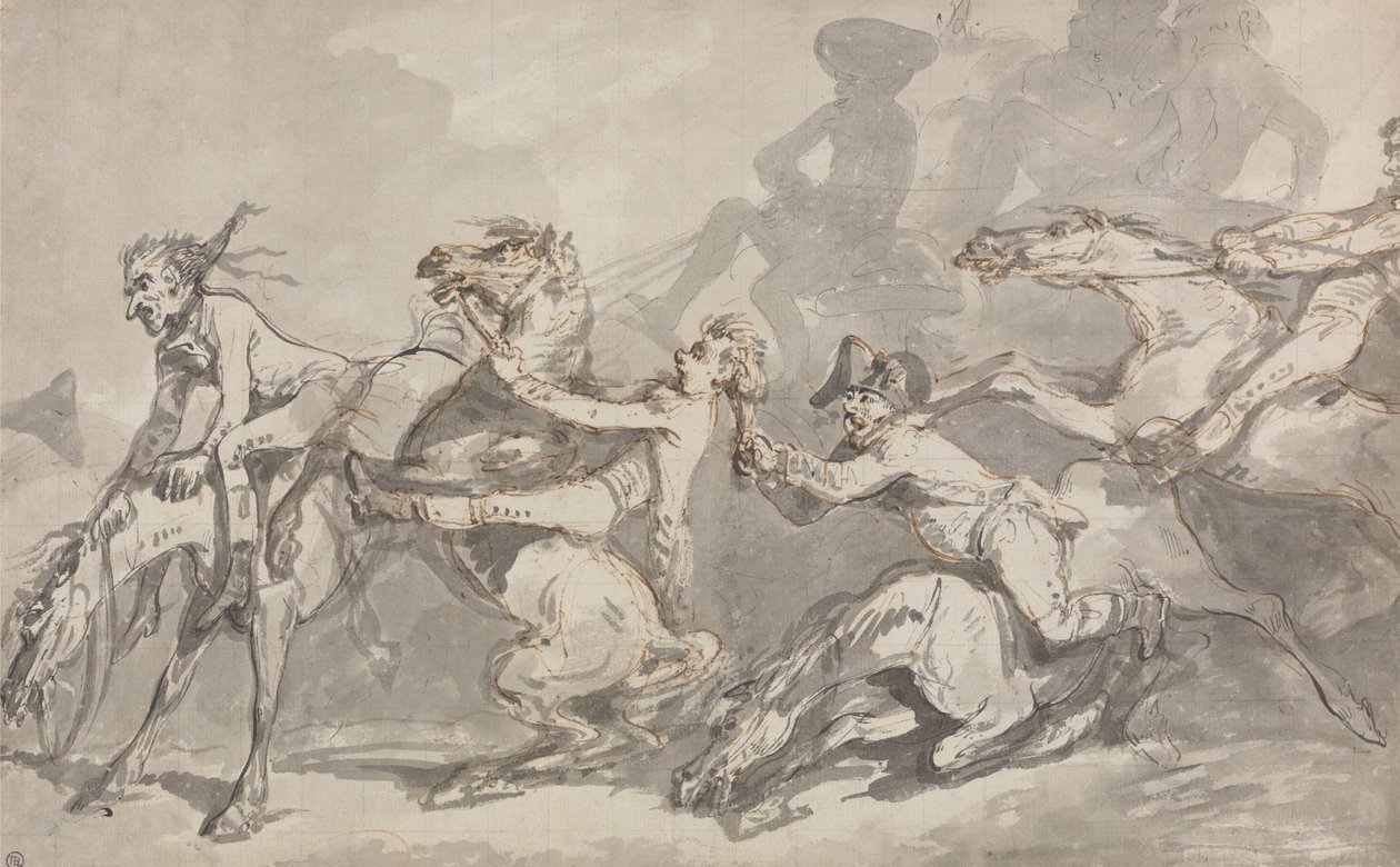 Zusammenstoß von Reitern von Thomas Rowlandson