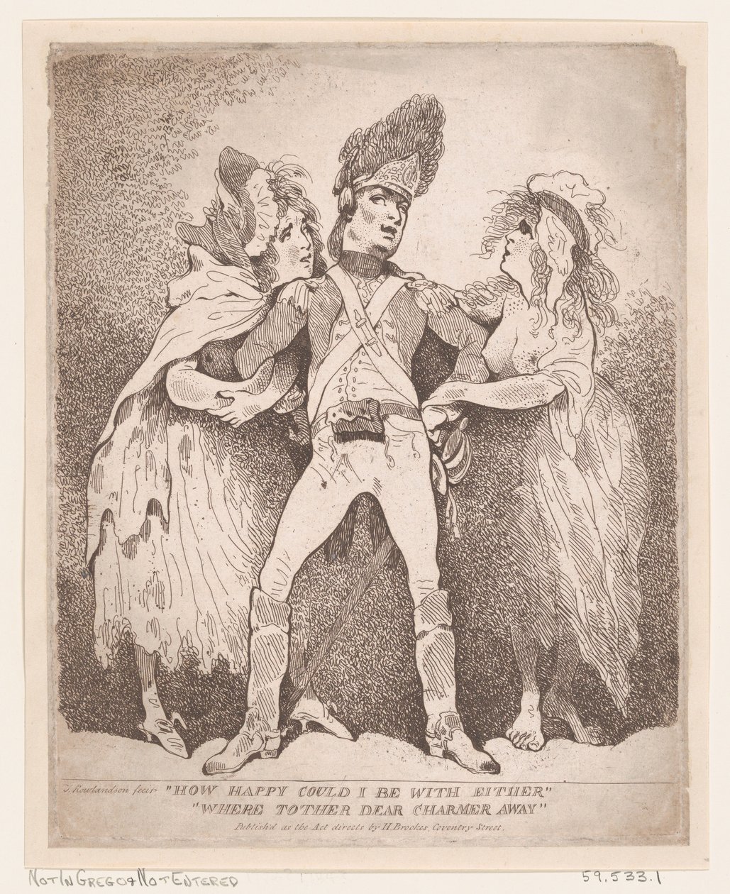 Wie glücklich könnte ich mit einem sein, wäre der andere liebe Charmeur weg, [1784] von Thomas Rowlandson
