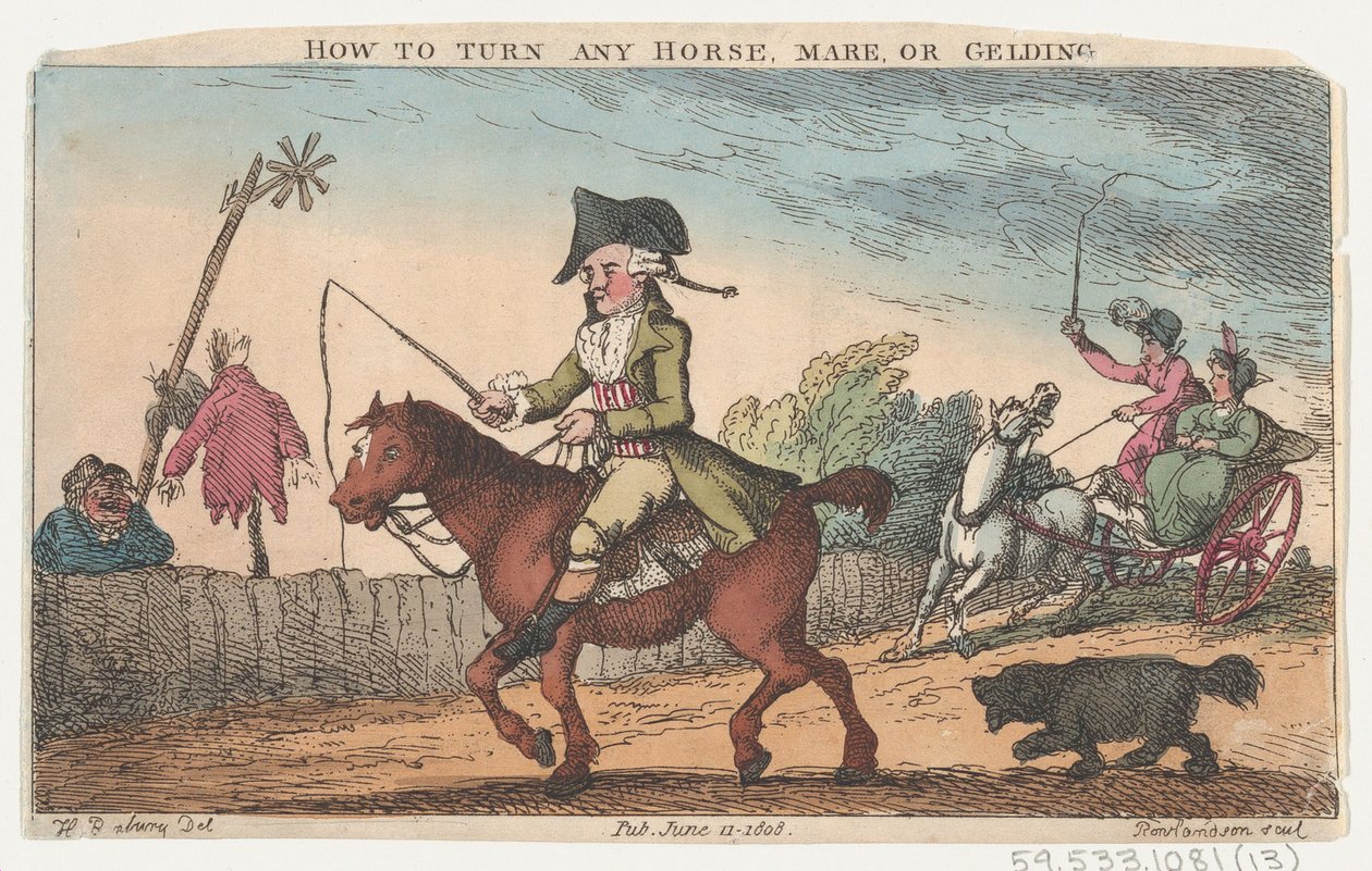 Wie man jedes Pferd, jede Stute oder jeden Wallach wendet, 11. Juni 1808 von Thomas Rowlandson