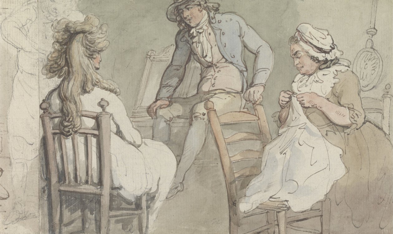 Innenraum eines Ankleidezimmers mit Jack Bannister von Thomas Rowlandson
