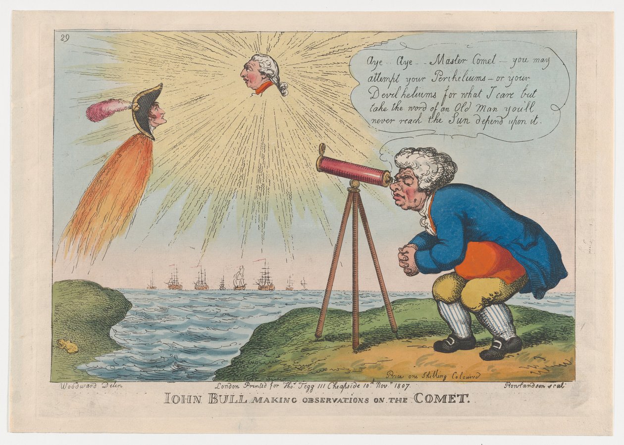 John Bull beobachtet den Kometen, 10. November 1807 von Thomas Rowlandson