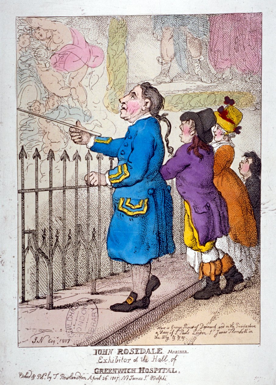 John Rosedale, Seemann, Aussteller der Halle des Greenwich Hospital von Thomas Rowlandson