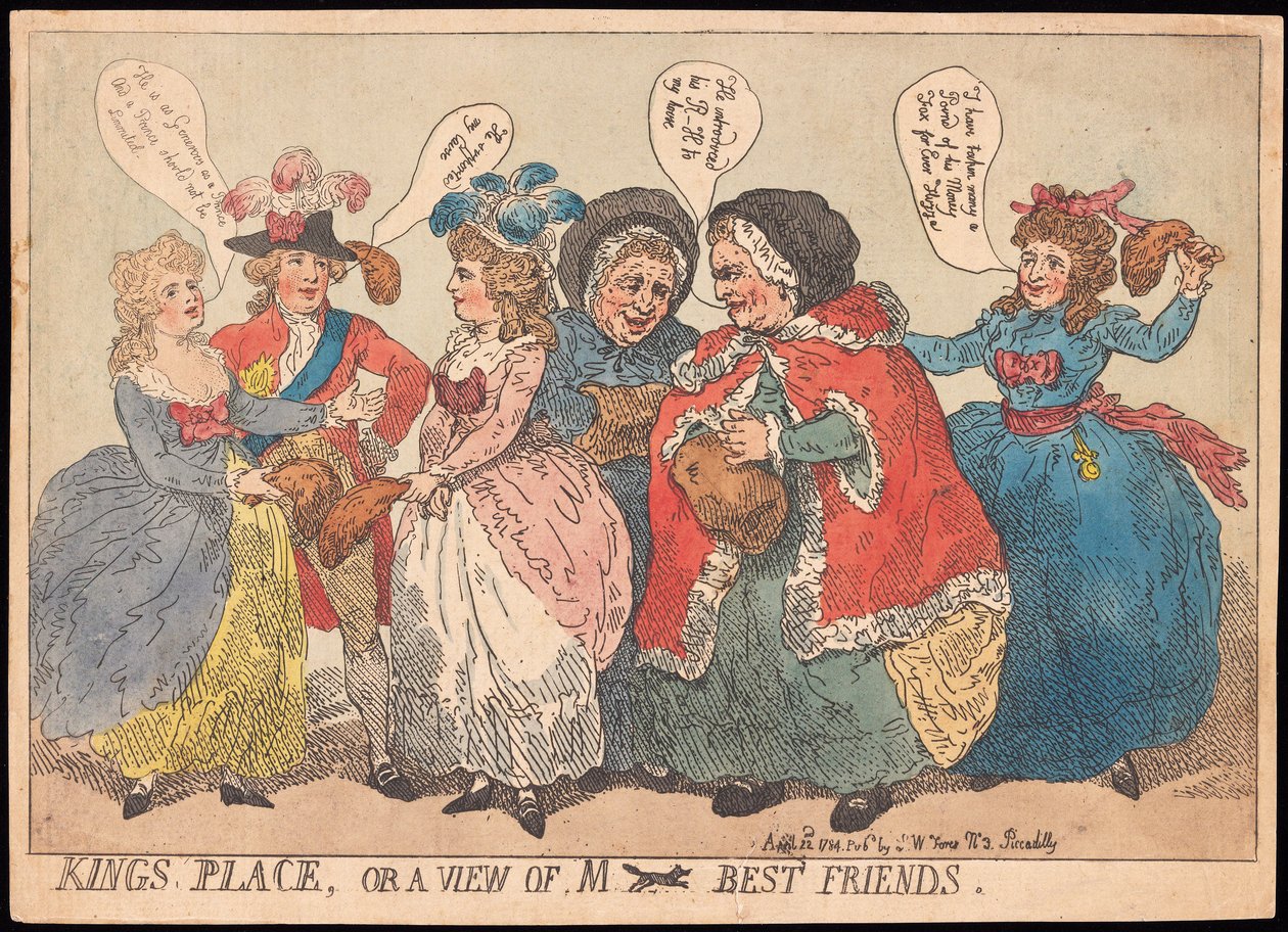 Kings Place oder eine Ansicht von M ---- Best Friends, veröffentlicht 1784 von Thomas Rowlandson