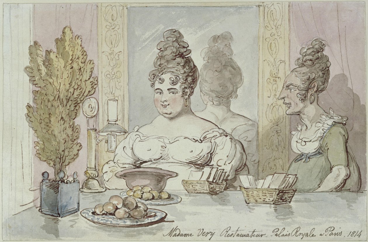 Madame Véry Restaurateur. Palais Royal in Paris von Thomas Rowlandson