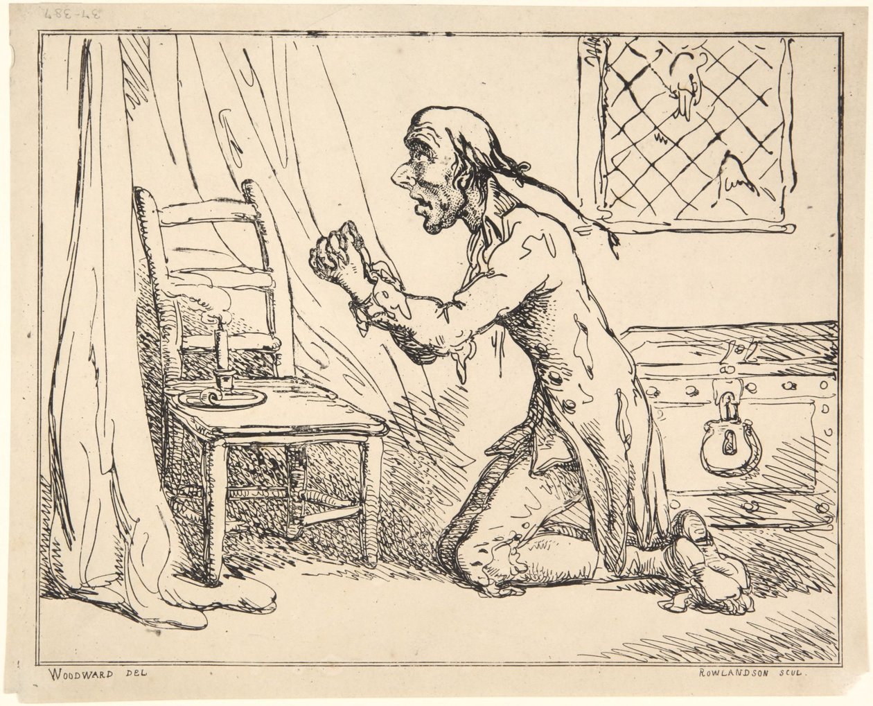 Betender Mann von Thomas Rowlandson