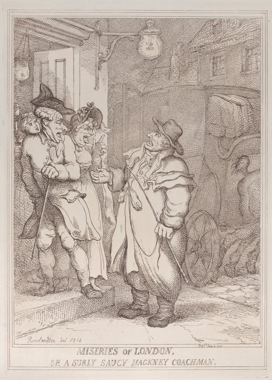 Elend von London oder ein mürrischer, frecher Kutscher von Thomas Rowlandson