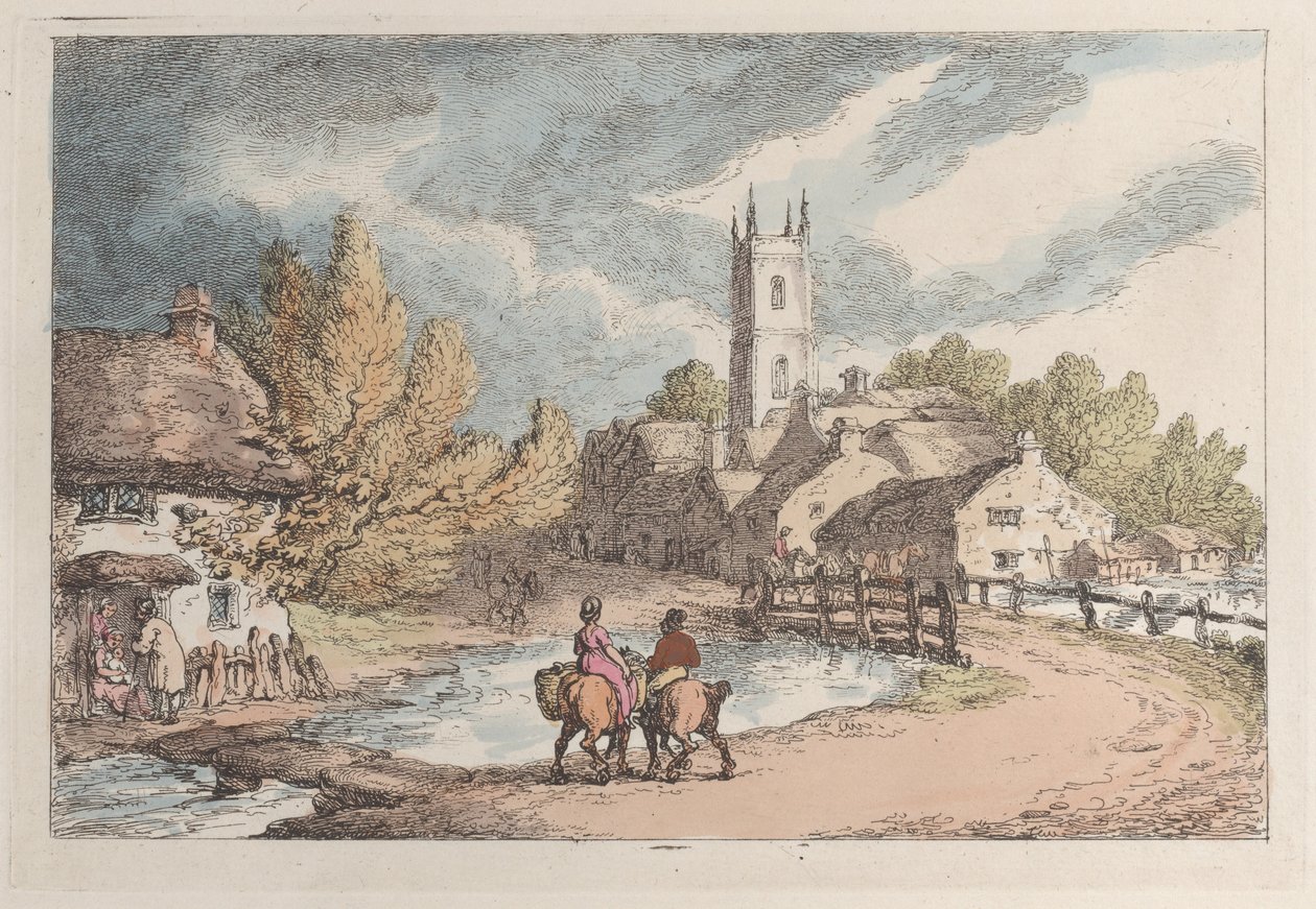 In der Nähe von Helston, Cornwall, aus "Ansichten in Cornwall" von Thomas Rowlandson