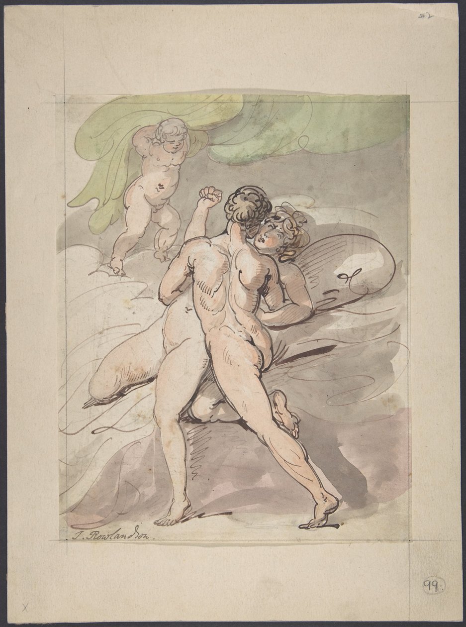 Nacktes Paar in Umarmung von Thomas Rowlandson