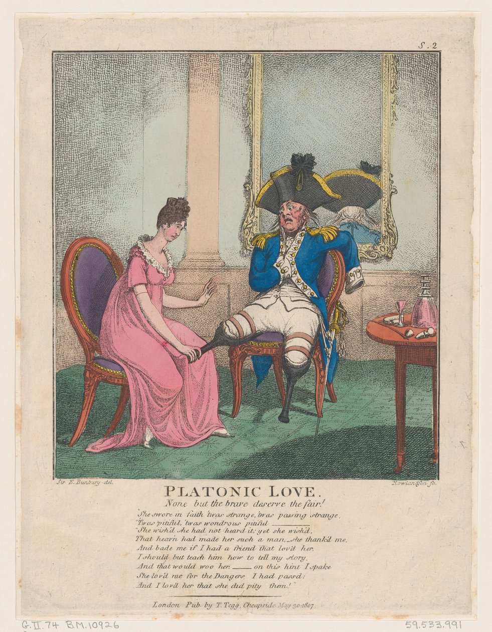 Platonische Liebe, 30. Mai 1807 von Thomas Rowlandson