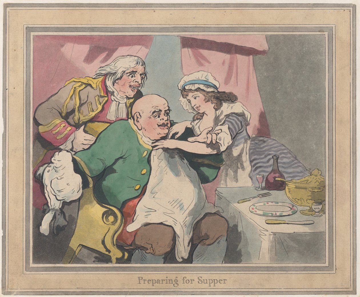 Vorbereitung auf das Abendessen, 22. Oktober 1789 von Thomas Rowlandson