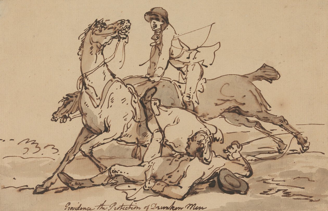 Vorsehung—Der Schutz betrunkener Männer von Thomas Rowlandson