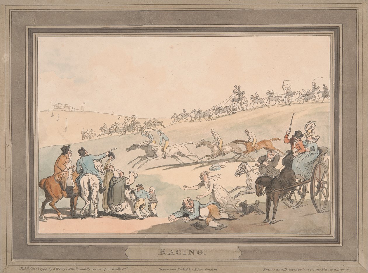 Rennen [Satz von sechs]: 1. Rennen von Thomas Rowlandson