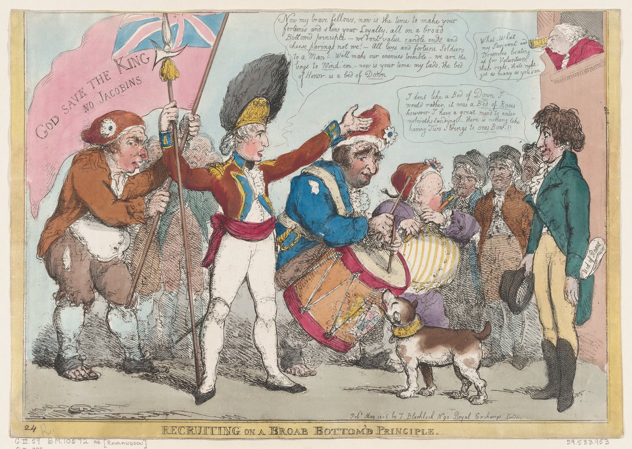 Rekrutierung auf einer breiten Grundlage, Mai 1806 von Thomas Rowlandson