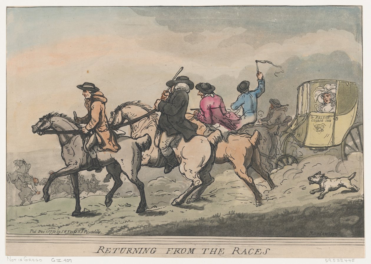 Rückkehr von den Rennen, 1. Dezember 1791 von Thomas Rowlandson