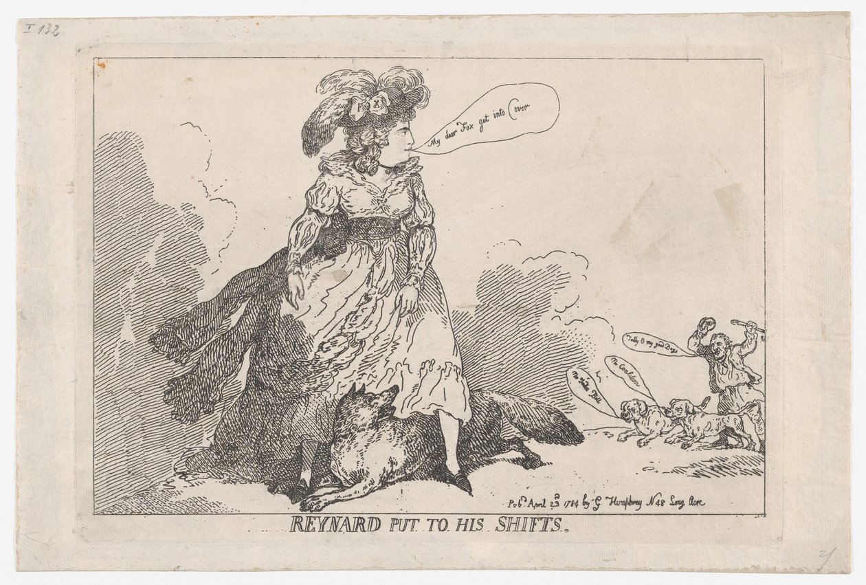 Reynard in die Enge getrieben, 23. April 1784 von Thomas Rowlandson