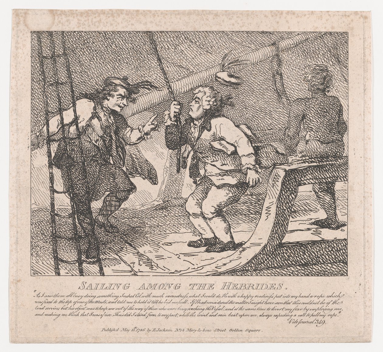 Segeln unter den Hebriden, malerische Schönheiten von Boswell, Teil der Zweite, 10. Juni 1786 von Thomas Rowlandson