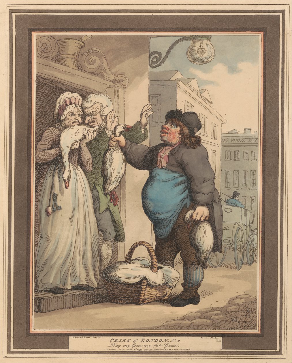 Satz von acht (2): Rufe von London von Thomas Rowlandson