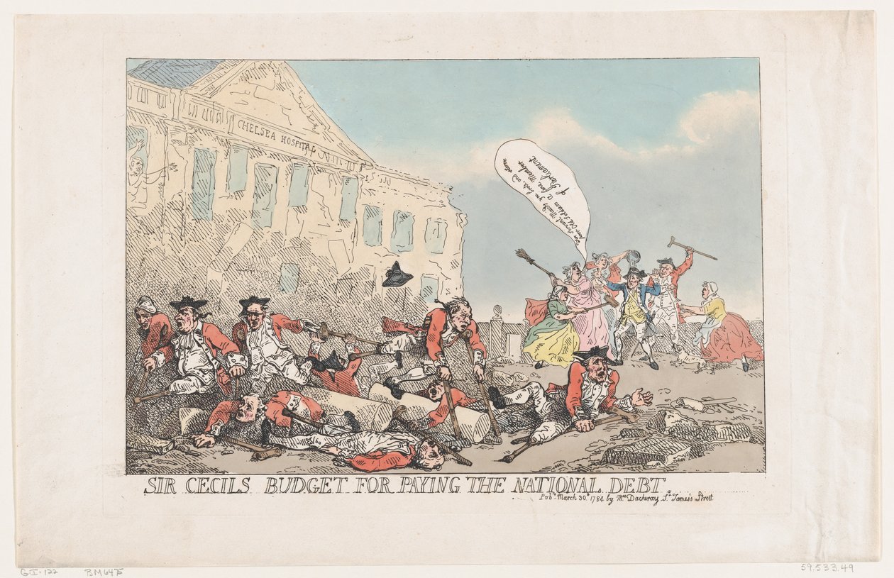 Sir Cecils Budget zur Bezahlung der Staatsschulden von Thomas Rowlandson