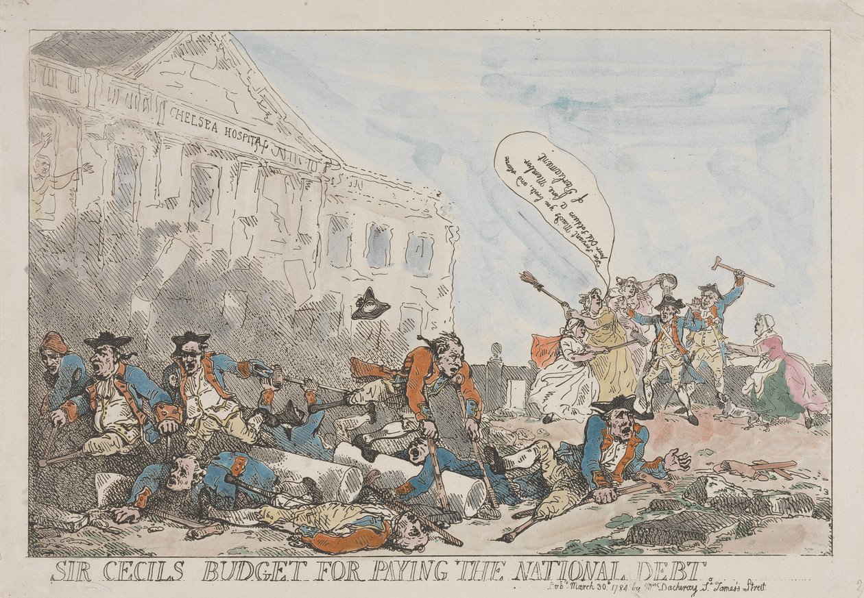 Sir Cecils Budget zur Begleichung der Staatsschulden von Thomas Rowlandson