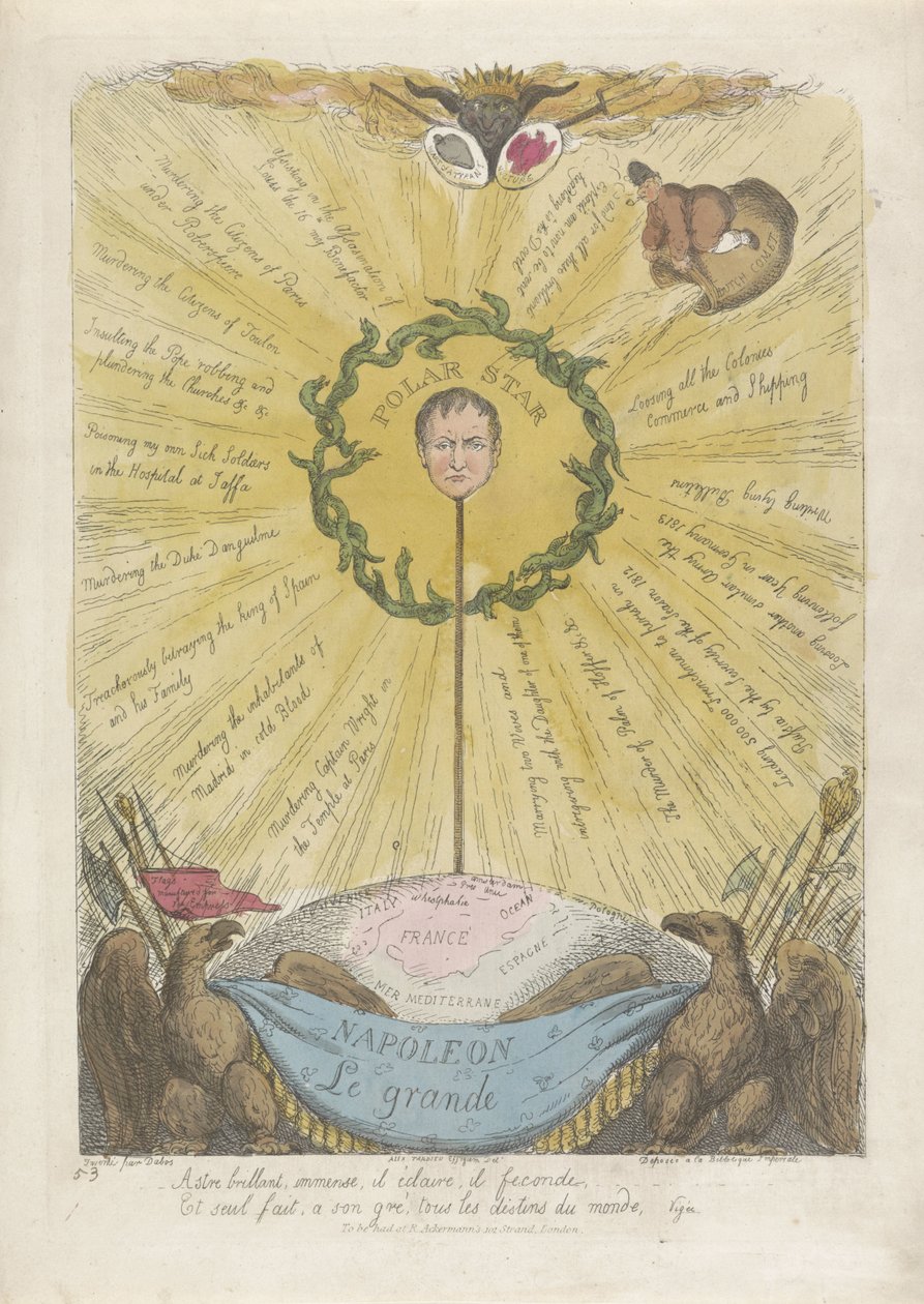 Karikatur mit Napoleon als Polarstern, 1813 von Thomas Rowlandson