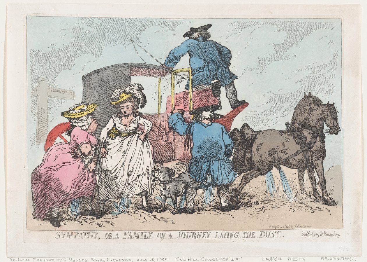 Sympathie, oder Eine Familie auf einer Reise, die den Staub legt, 12. Juli 1784 von Thomas Rowlandson