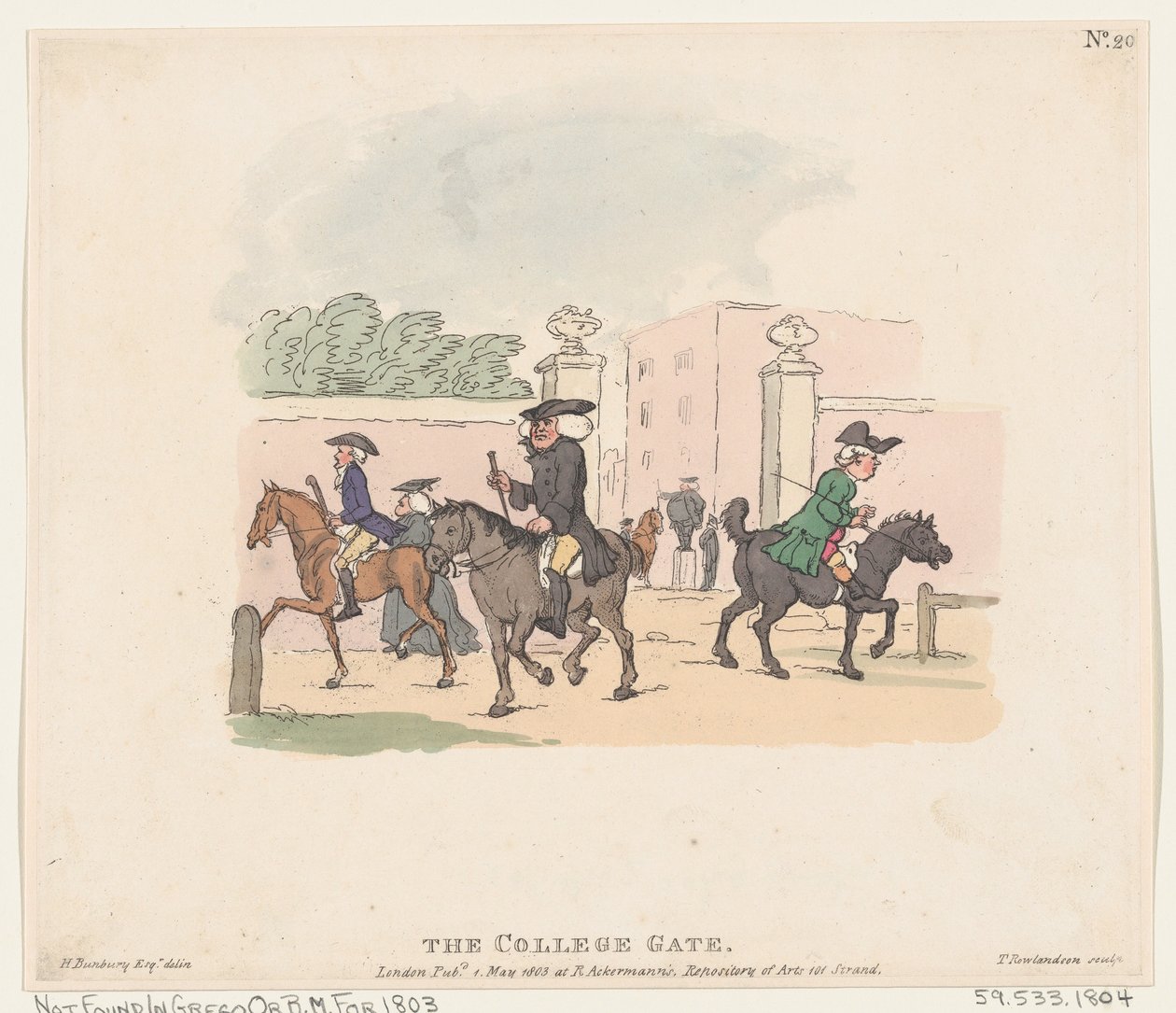Das College-Tor, 1. Mai 1803 von Thomas Rowlandson
