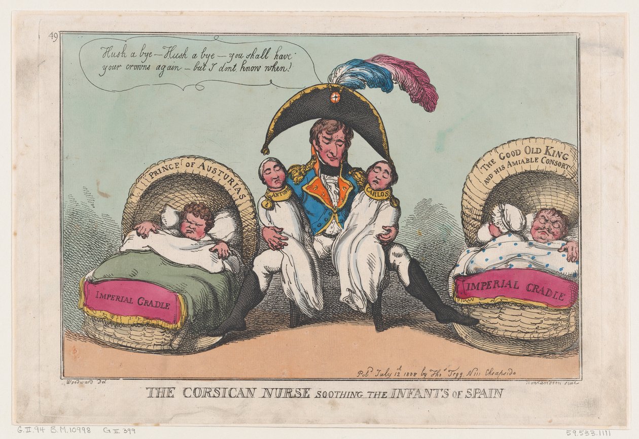 Die korsische Krankenschwester beruhigt die Kinder Spaniens, 12. Juli 1808 von Thomas Rowlandson