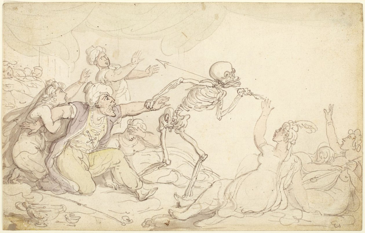 Der Totentanz: Der Nabob in seinem Harem ergriffen von Thomas Rowlandson