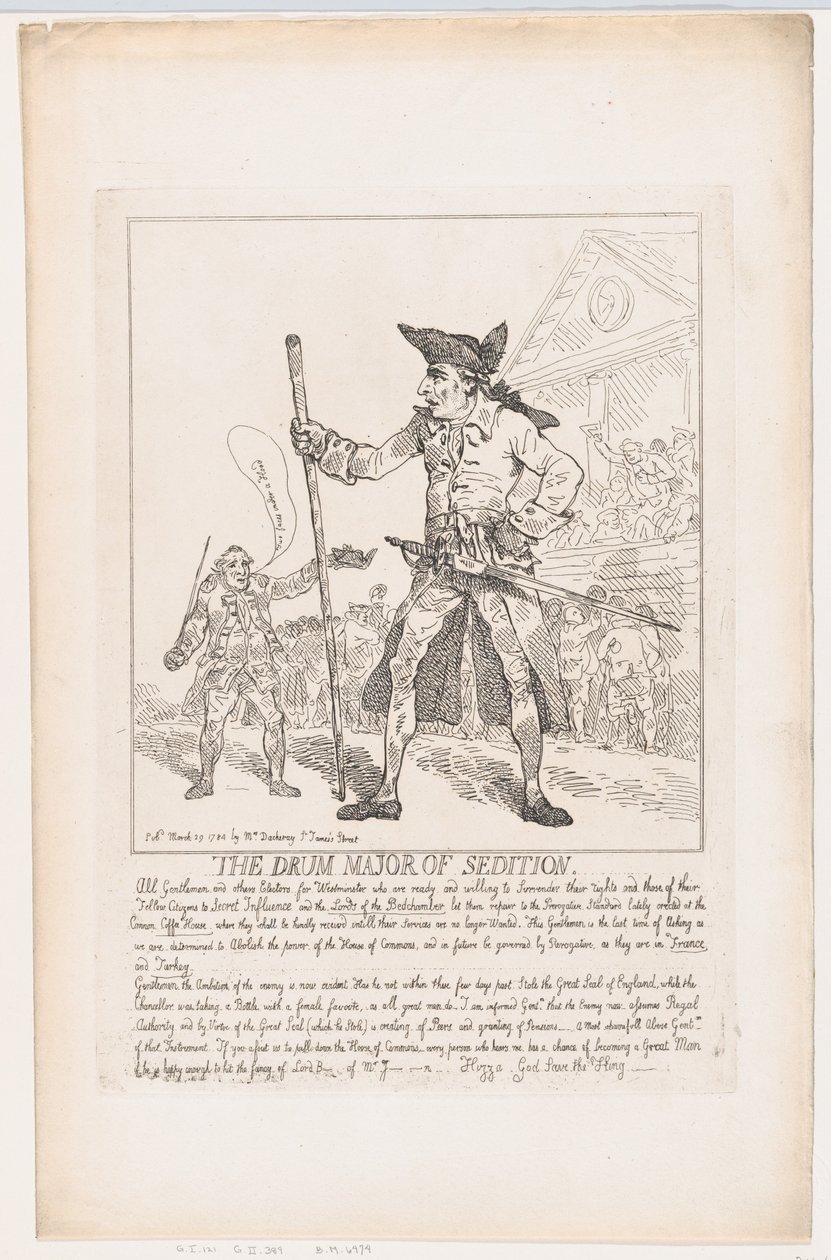 Der Trommelmajor der Aufruhr von Thomas Rowlandson
