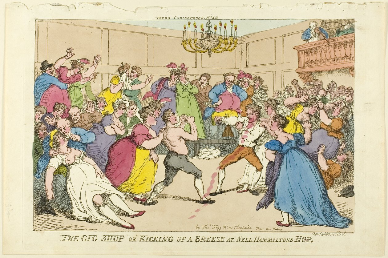 Der Gig-Shop oder Aufregung bei Nell Hamiltons Hop von Thomas Rowlandson