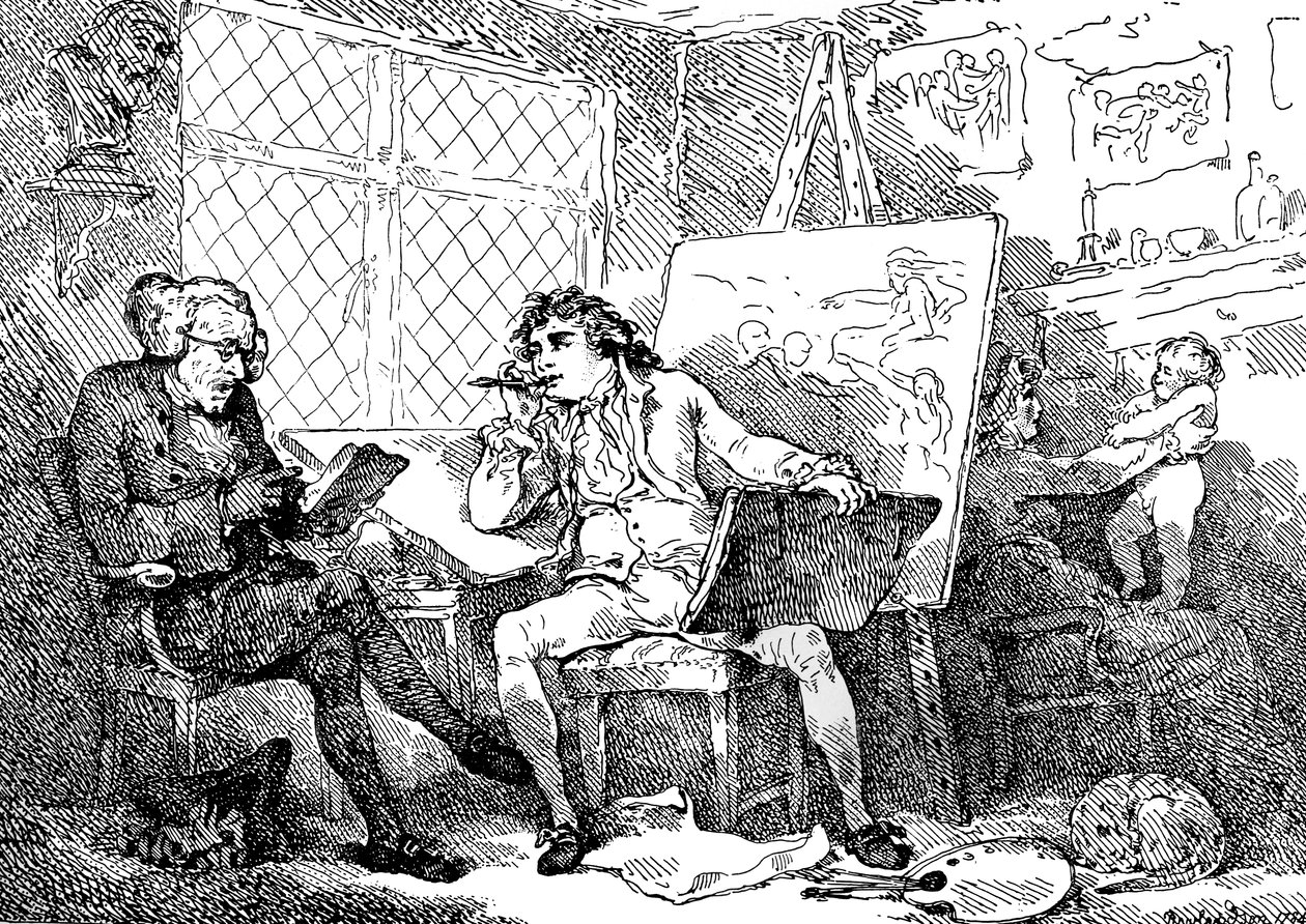 Der Historiker belebt den Geist eines jungen Malers, 1784 von Thomas Rowlandson