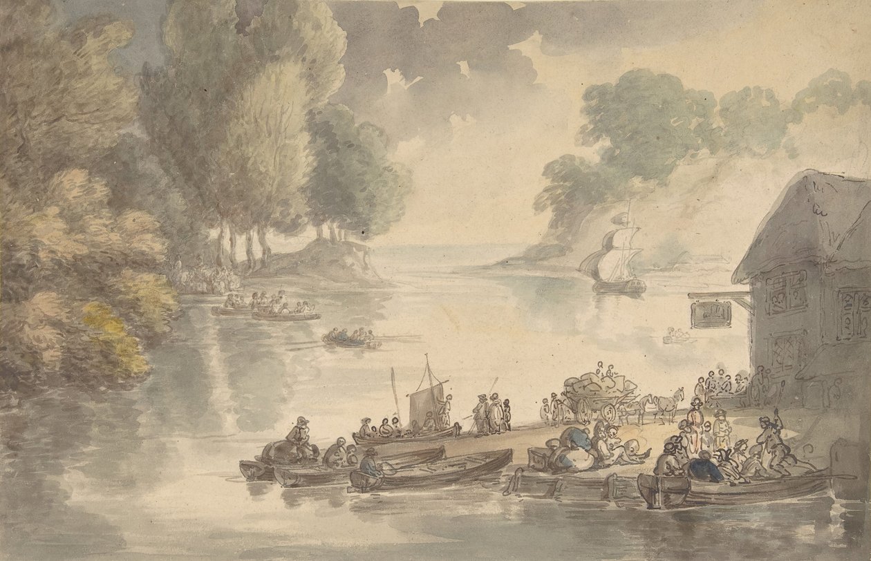 Das Gasthaus am Ford, 1775-1827 von Thomas Rowlandson