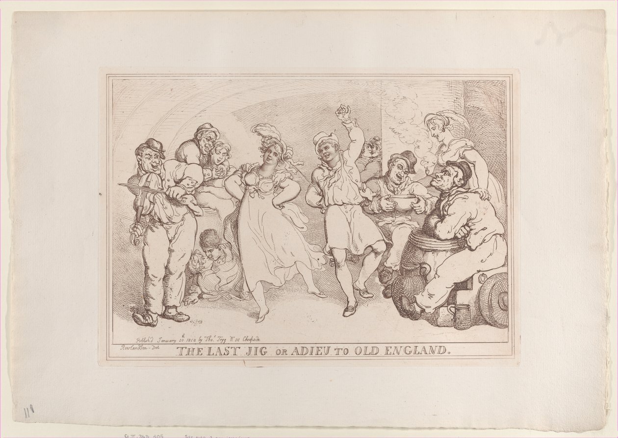 Der letzte Tanz oder Abschied von Alt-England, 20. Januar 1818 von Thomas Rowlandson