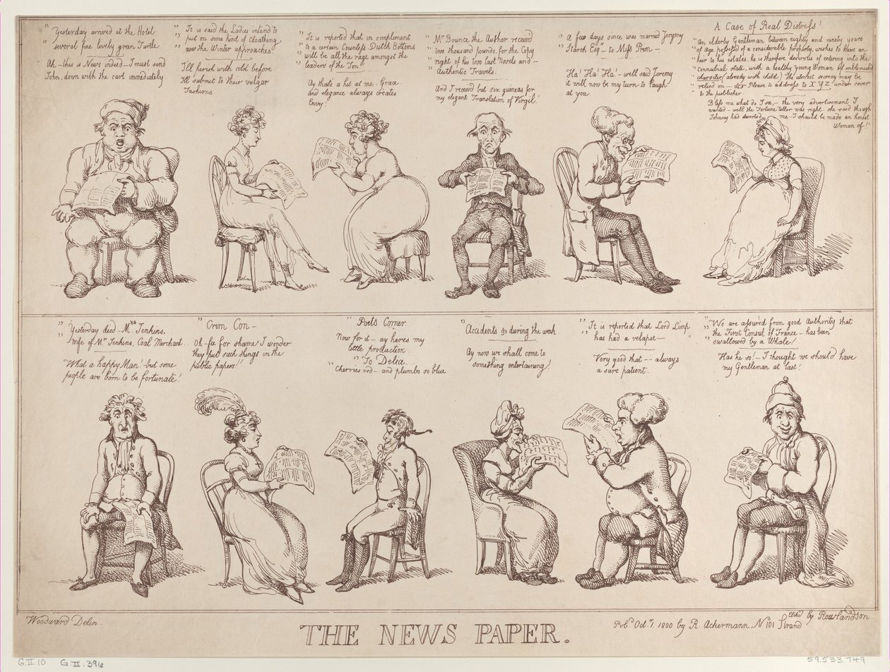 Die Zeitung, 1. Oktober 1808 von Thomas Rowlandson