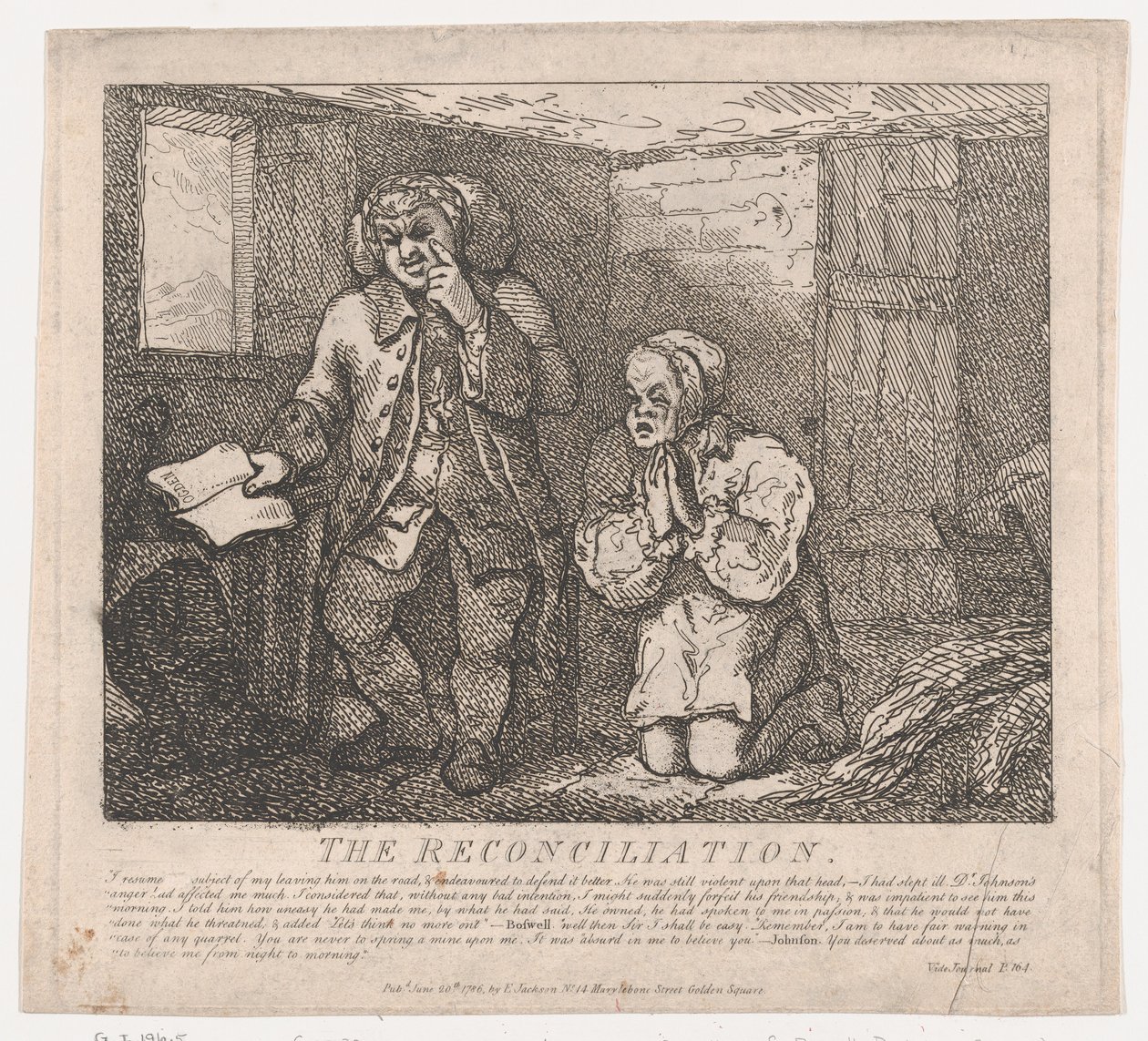 Die Versöhnung, malerische Schönheiten von Boswell, Teil der Zweite von Thomas Rowlandson