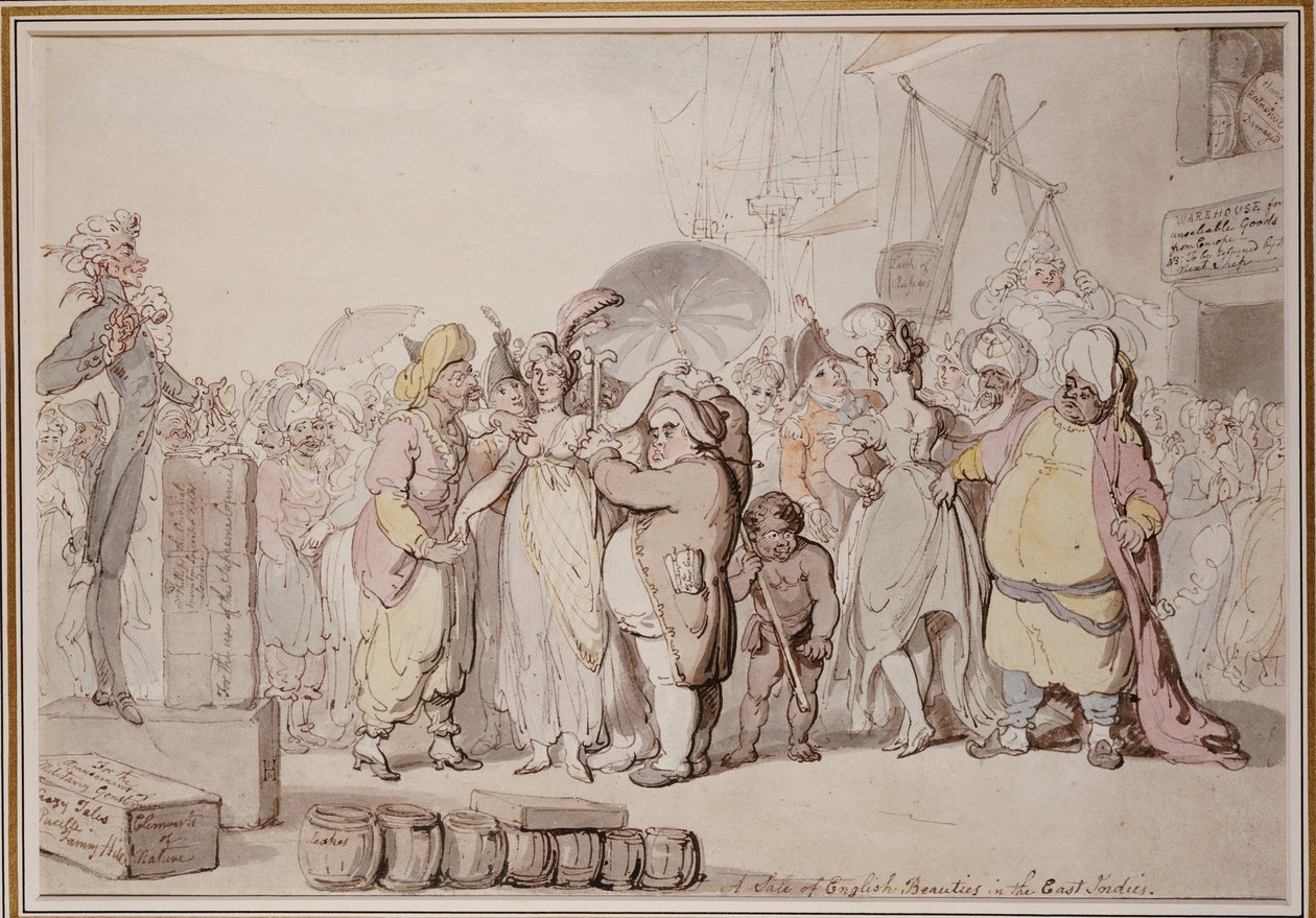 Der Verkauf englischer Schönheiten in Ostindien von Thomas Rowlandson