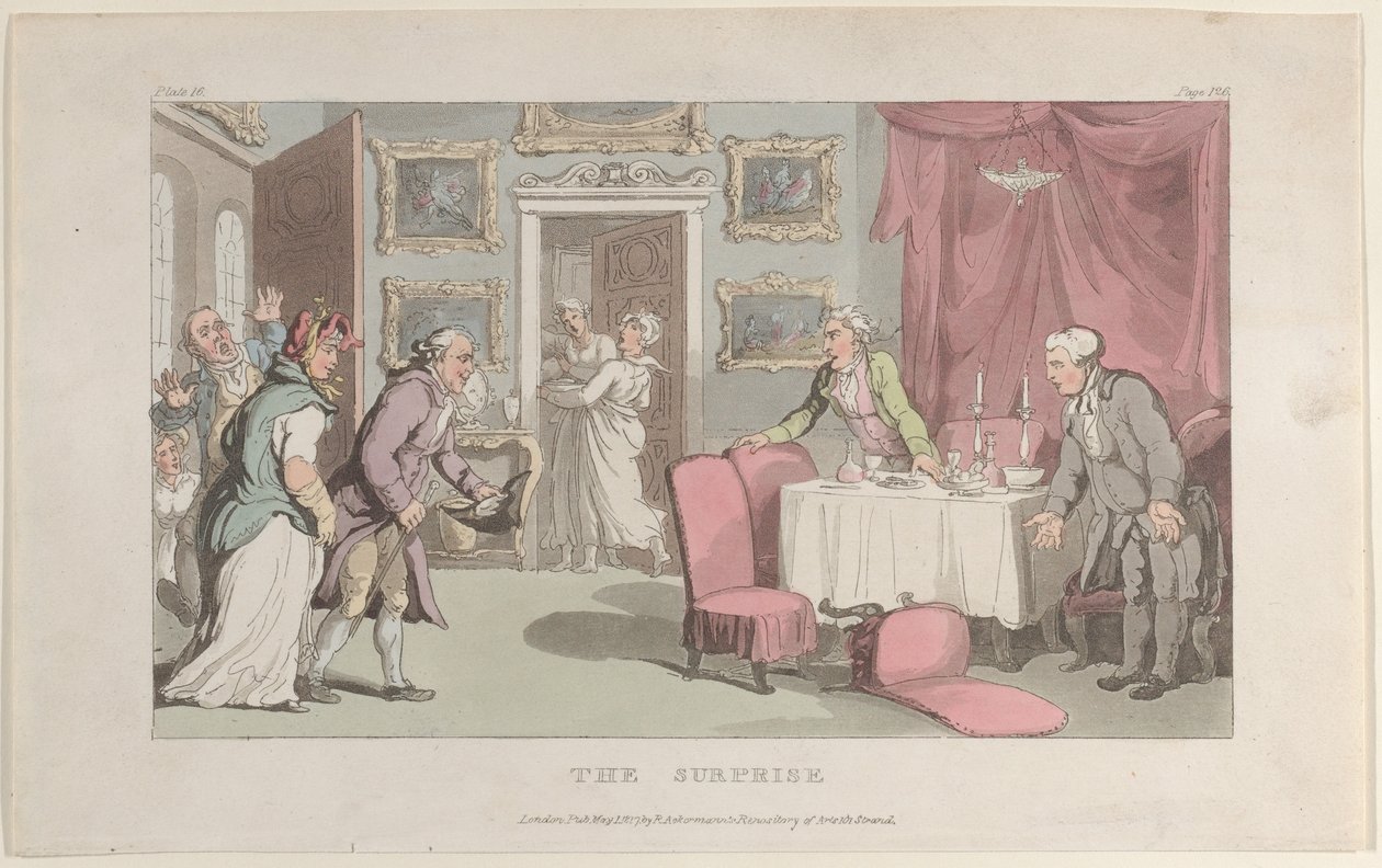 Die Überraschung, aus Der Pfarrer von Wakefield von Thomas Rowlandson
