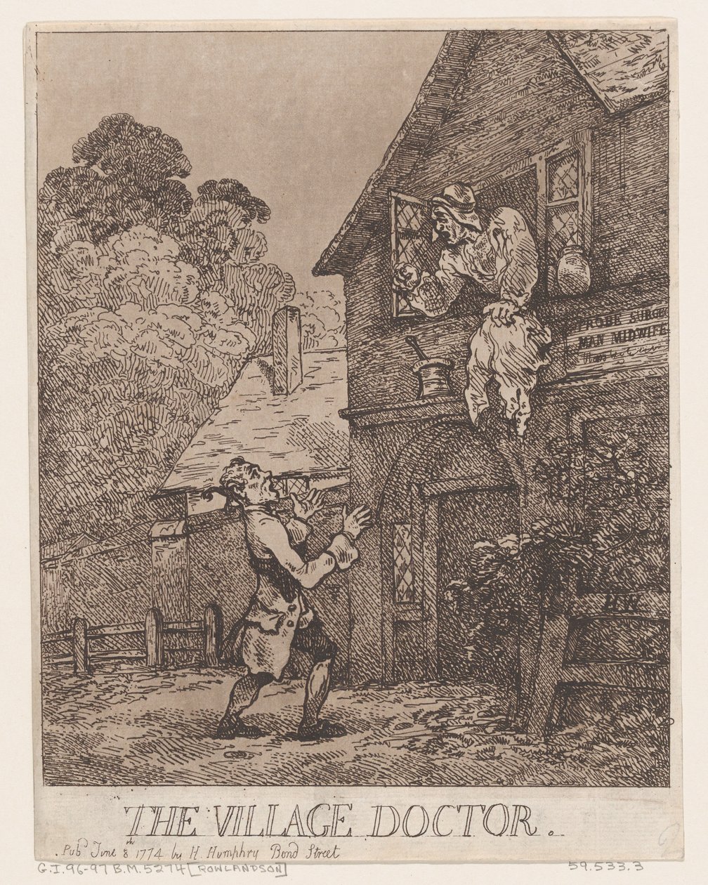 Der Dorfarzt, 8. Juni 1774 von Thomas Rowlandson