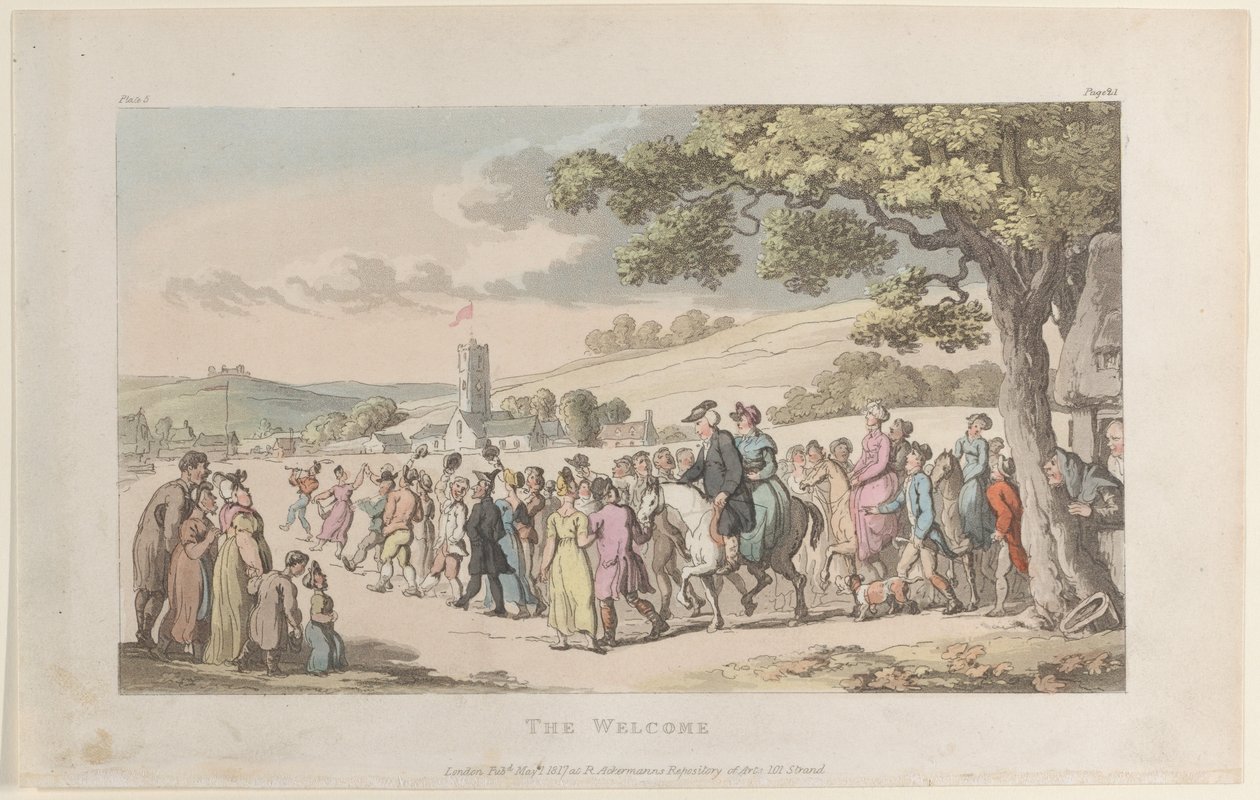 Die Begrüßung, aus Der Pfarrer von Wakefield von Thomas Rowlandson