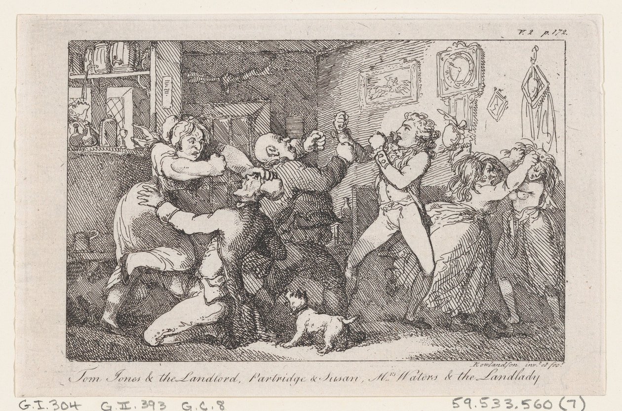 Tom Jones & der Wirt, Partridge & Susan, Mrs Waters & die Wirtin, aus Die Geschichte ..., 1792 von Thomas Rowlandson