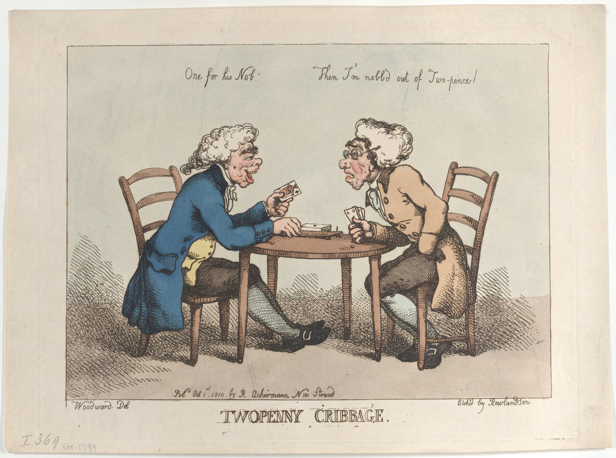 Twopenny Cribbage, [1. Oktober 1799], neu aufgelegt 1810 von Thomas Rowlandson
